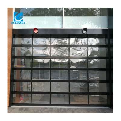 Transparent Glass Stacking Sectional Door for Showroom