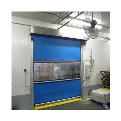 High strength automatic indoor pvc fast rolling door for workshop